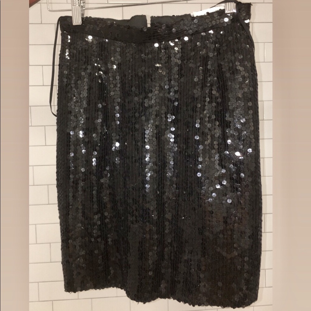 Vintage black sequin mini skirt